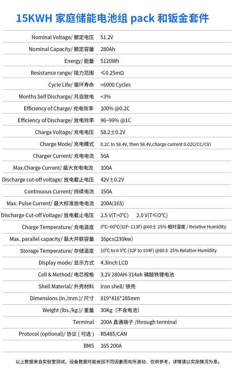 EU Stock JK ESS Lifepo4 Battery Box 48V 16S 200A With JK BMS V19 For 280Ah 314Ah 51.2V 15kWh DIY Home Energy Storage
