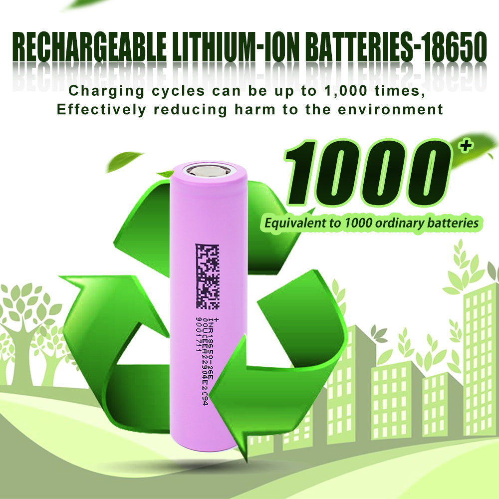 DMEGC 18650 Zylindrischer Lithium-Ionen-Akku 2600 mAh, leistungsstarke Powerbank, wiederaufladbarer Akku für Elektrofahrräder