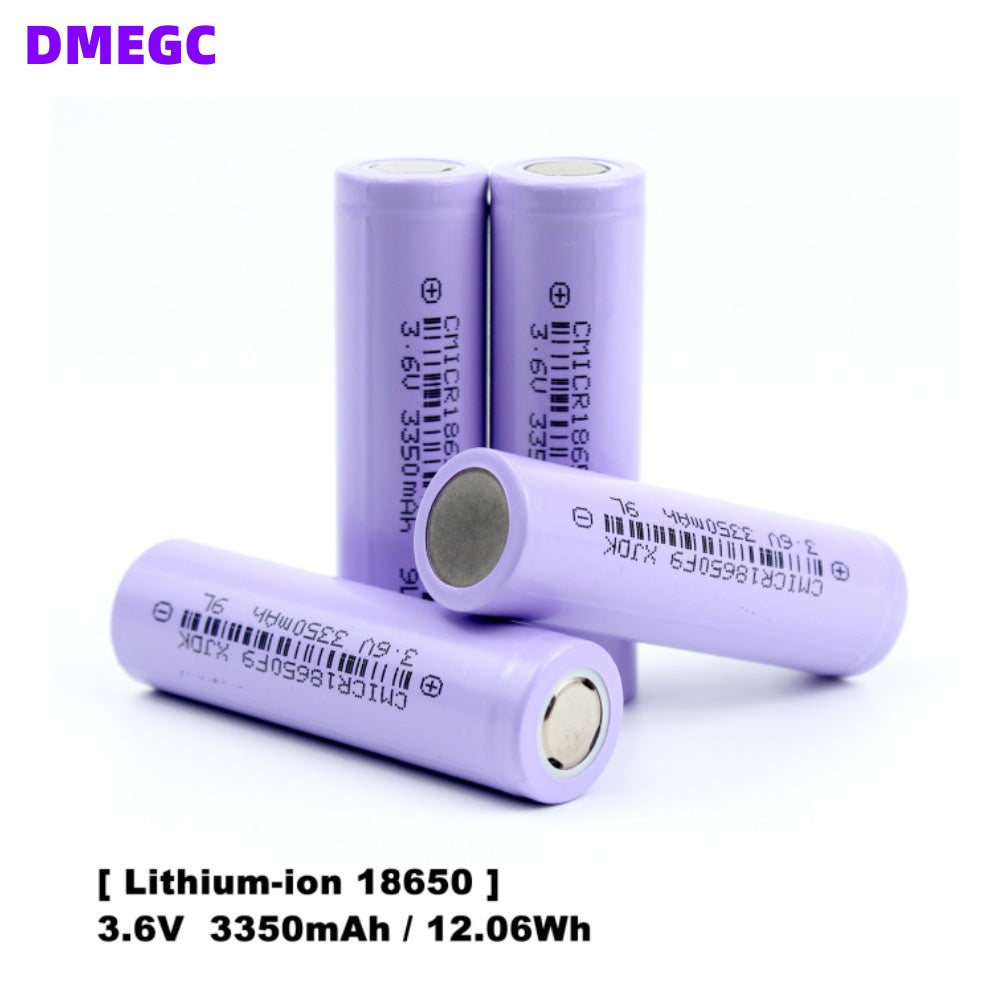 DMEGC 18650 Cylindrical Lithium Ion Battery 3350mAh Big Capacity Rechargeable Battery With Nut for Electric Bicycle