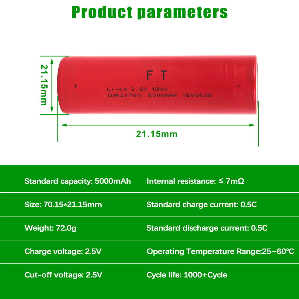 EU Stock EVE 50pl 21700 3.6v 5000mah Lithium-ion Battery MAX 180A 36C High Discharge eve 50pl Akku Cell for E-Bike Scooter