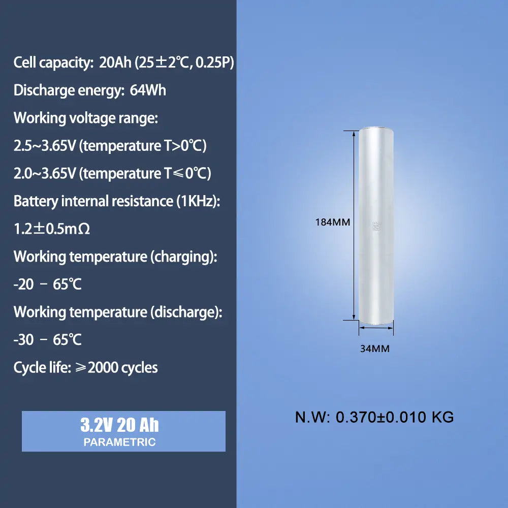 CATL 34184 3.2V 20Ah Lifepo4 battery Rechargeable deep cycle life cells for diy pack