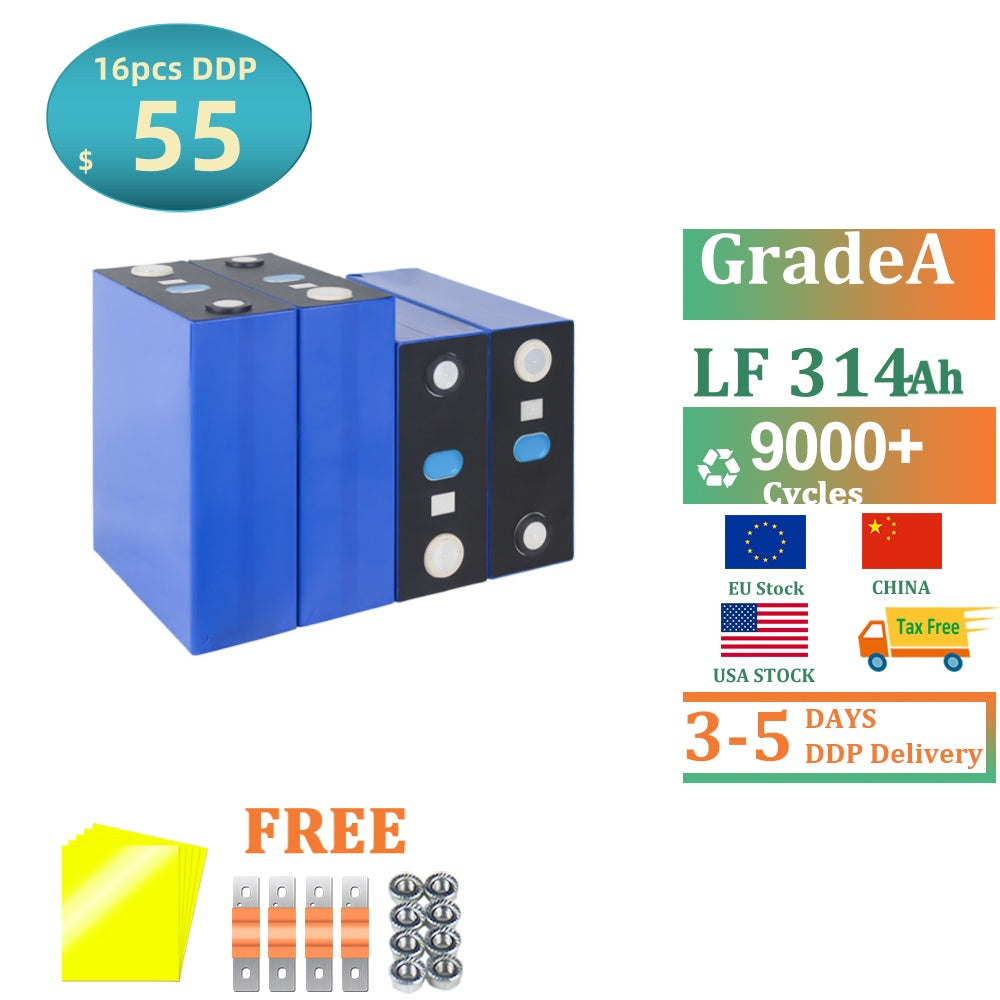 EU Stock 3.2v LF314Ah lifepo4 battery Grade A high capacity lifepo4 cells For solar system Solar storage