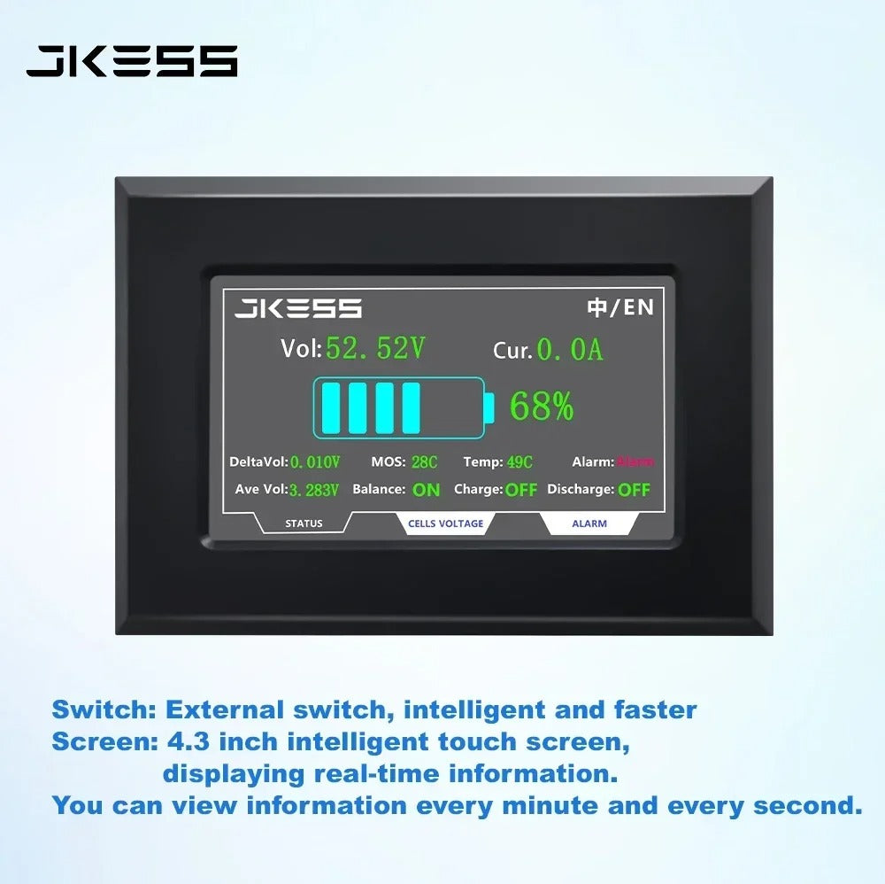 JKESS 51.2V 15kWh Lifepo4 Battery Box DIY 16S Kit with 200A JK V19 BMS for 280Ah/314Ah Cells EU Warehouse Tax Free