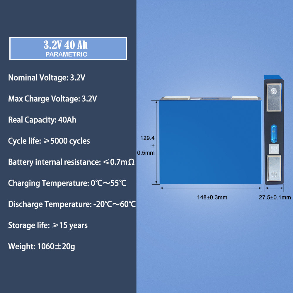 Lishen 3.2V 40Ah Lifepo4 battery Original Brand New For DIY 12V24V pack for solar storage