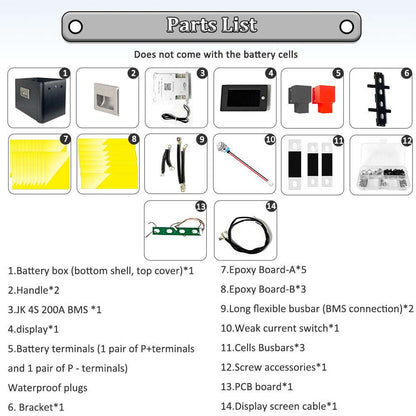 Selian Lifepo4 12V 280Ah DIY Battery Box With JK Smart BMS