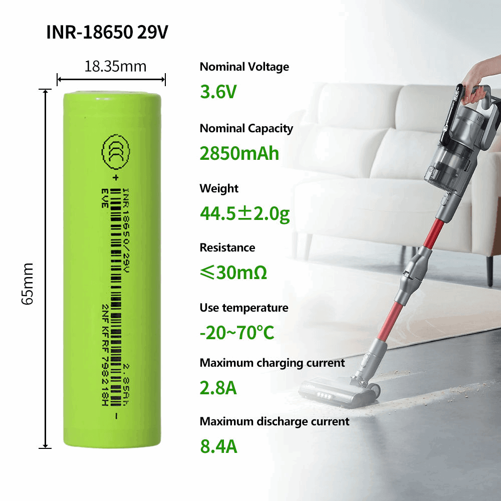 EVE 29V 18650 2850mAh Battery | Long Cycle Life Lithium Cell for Drone