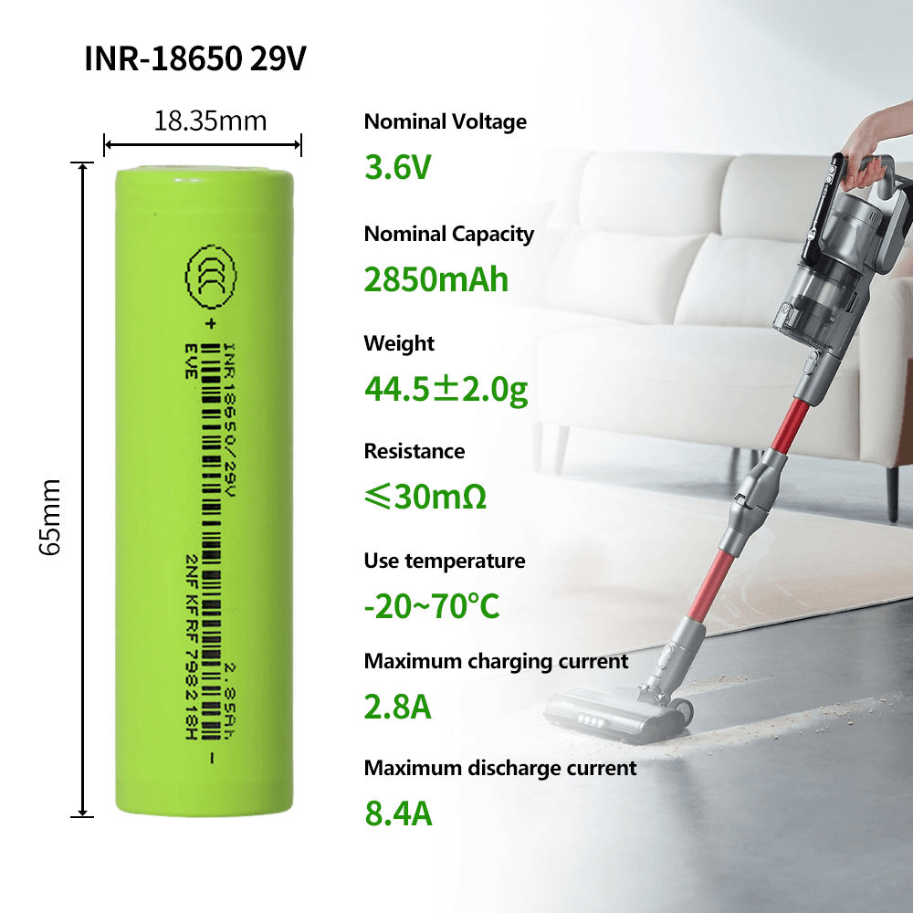 Batterie lithium-ion EVE 50pl 21700 3,6 V 5000 mAh (en stock dans l'UE), courant de décharge maximal de 180 A et taux de décharge de 36C. Compatible avec vélos et scooters électriques.