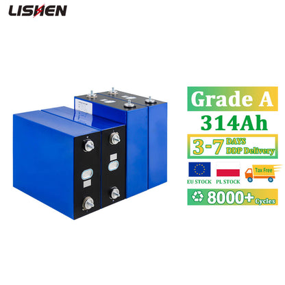 Lishen 3,2V 314Ah Batterie, Original, Neu, Rund, Energiespeicher für Solaranlagen 
