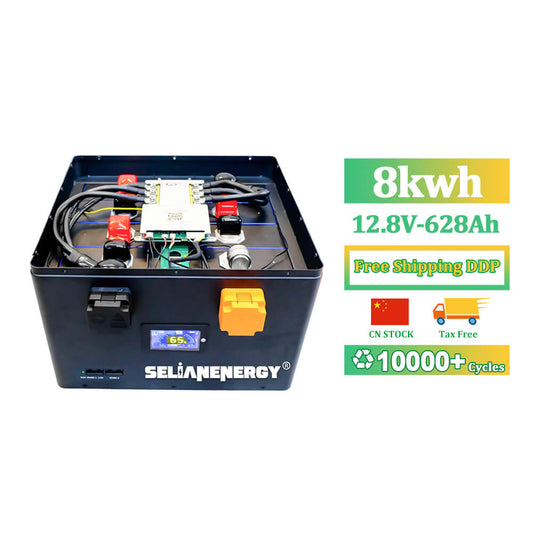 12V 628Ah 8kWh LiFePO4 solar battery for off-grid energy storage