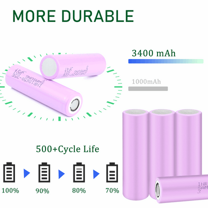18650-35E Lithium-ion Battery 3.6V 3400mah NMC Rechargeable Battery Cell For Battery Pack LED light OEM