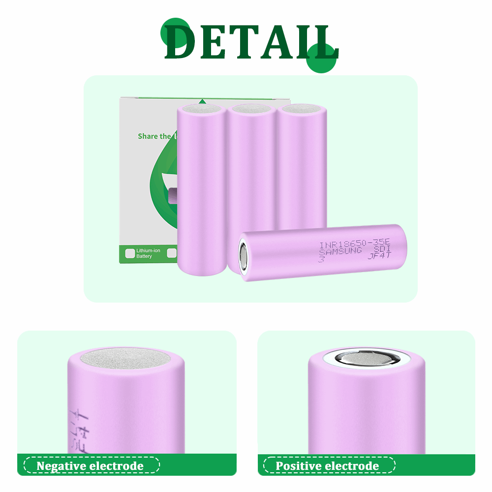 18650-35E Lithium-ion Battery 3.6V 3400mah NMC Rechargeable Battery Cell For Battery Pack LED light OEM