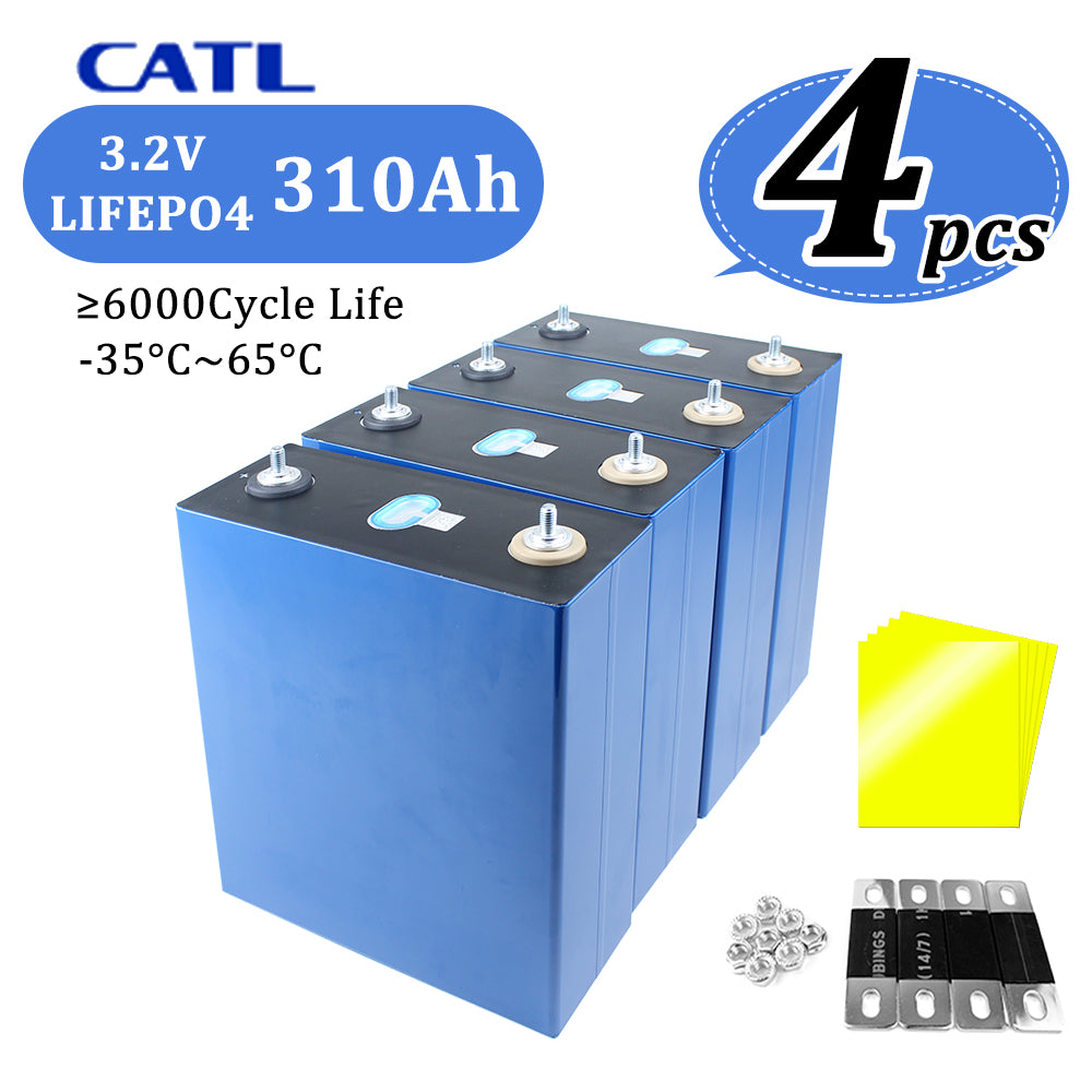 CATL 3.2V 310Ah Lifepo4 battery Grade A cell For DIY 12V 24V 48V 72V Battery Pack,RV,EV,Solar Energy