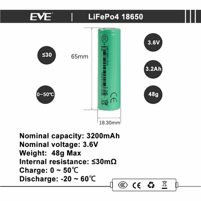 EVE 33V 18650 3200mAh Battery | High Performance Lithium Ion Cell
