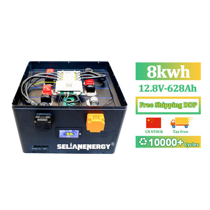 Batterie Selian LiFePO4 12V 628Ah avec BMS Bluetooth 