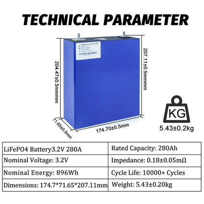 Hithium LFPO4 battery 3.2v 280A Grade A Lithim Phosphate Batteries Lifepo4 DIY Solar Energy System Home