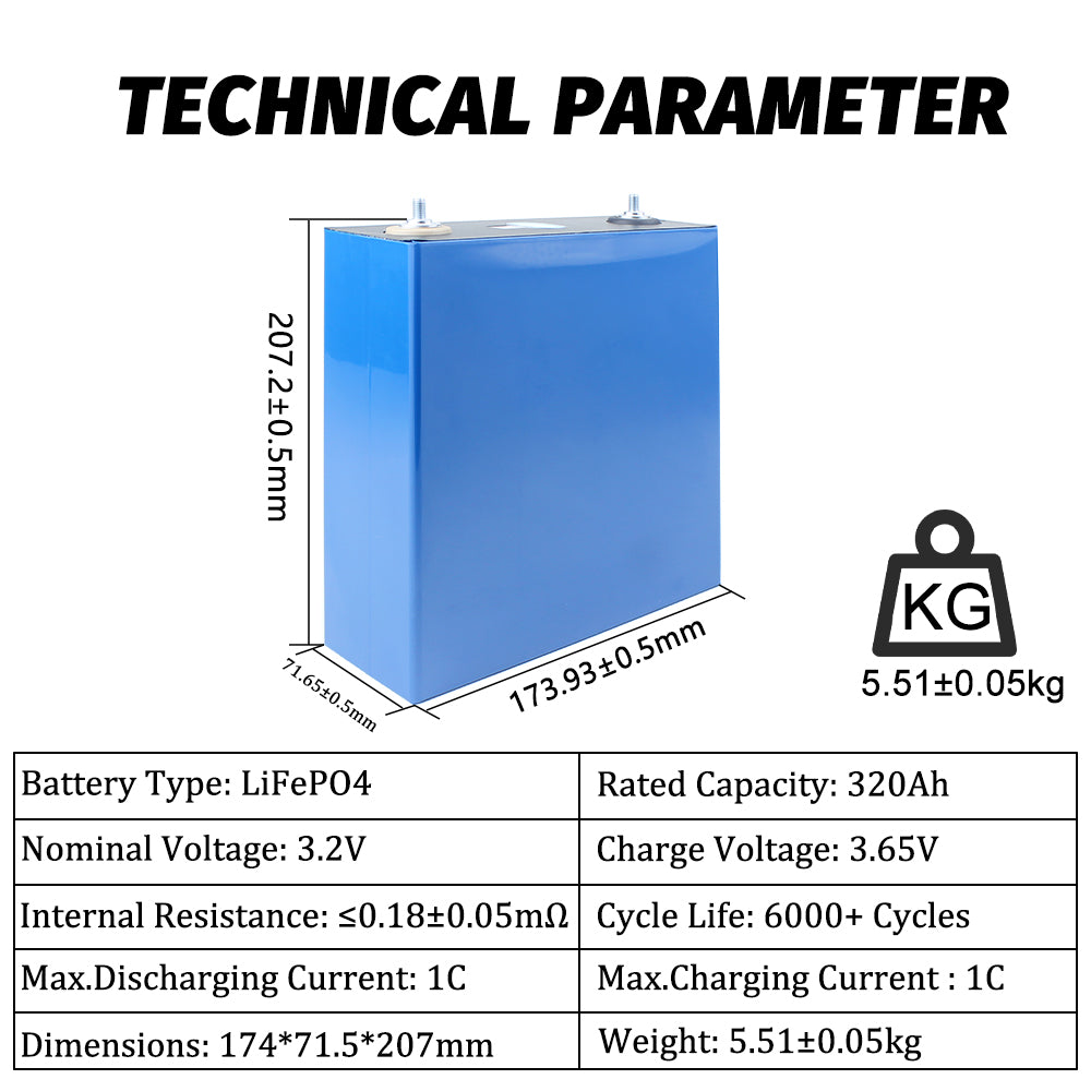 EU STOCK! CATL Lifepo4 Lithium Battery Grade A 3.2V 320ah Original Cell 6000+Cycle life power cells for home storage