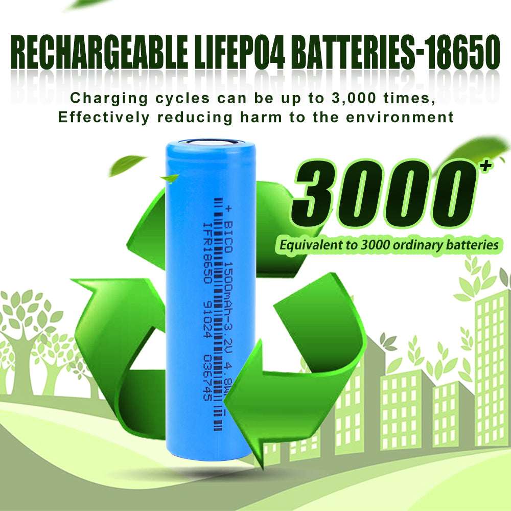 3.2V 1800mah 18650 Lifepo4 battery Rechargeable long cycle life cells