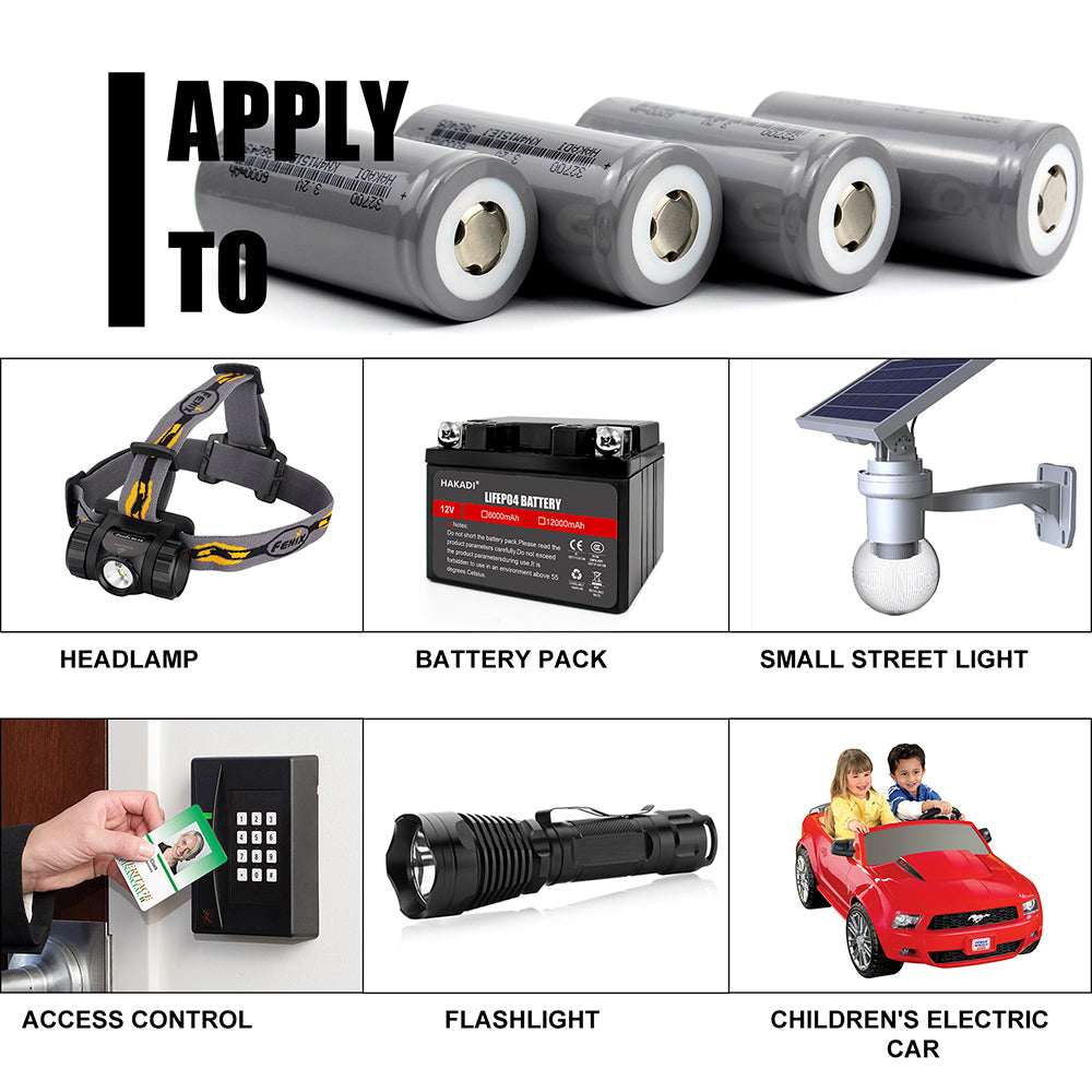3.2V 6000mAh 32700 LiFePO4 Cell - Large Capacity Rechargeable Cylindrical Battery