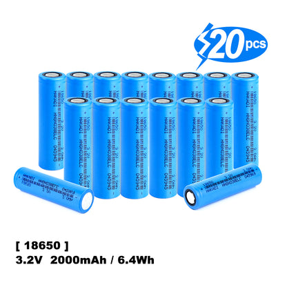 New 18650 3.2V Lifepo4  Battery 2000mAh 18650 Cylindrical Battery Cell Hige Discharge Rate lifepo4 for Battery Pack