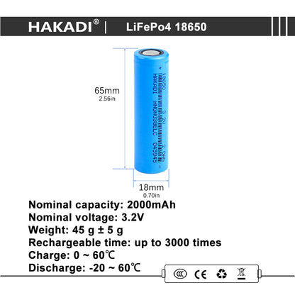 New 18650 3.2V Lifepo4  Battery 2000mAh 18650 Cylindrical Battery Cell Hige Discharge Rate lifepo4 for Battery Pack