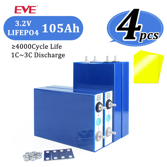 Free shipping! EU Stock EVE 3.2V 105Ah Lifepo4 battery Grade A Fast Delivery 5-7 days for solar system Rv Ev