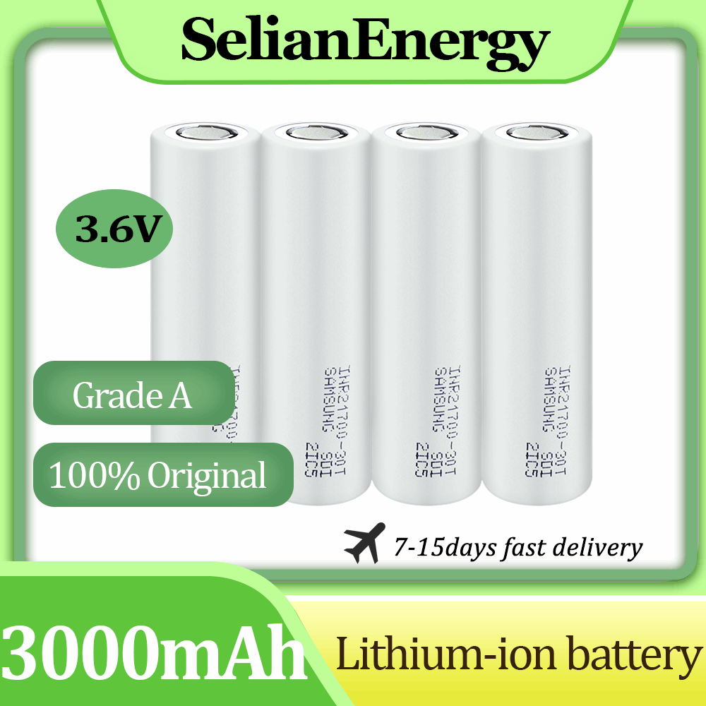 NEW INR21700-30T 3.7V 3000mah Cylindrical Rechargeable 35A Li Ion Battery Discharge Cell For Flashlight Solar System storage