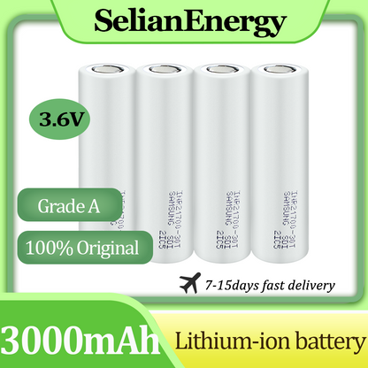 NEW INR21700-30T 3.7V 3000mah Cylindrical Rechargeable 35A Li Ion Battery Discharge Cell For Flashlight Solar System storage