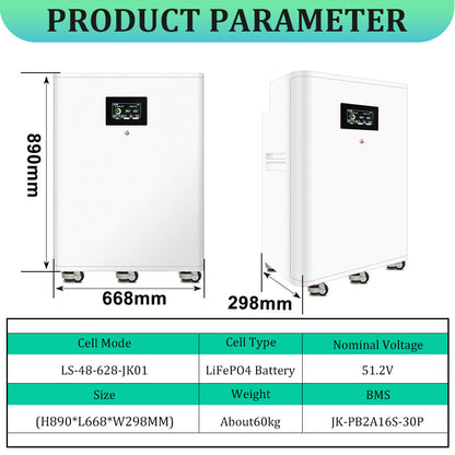 30kwh lifepo4 battery with dimension 890*668*298mm