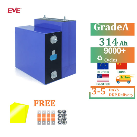 EU Stock EVE MB31 3.2v 314Ah lifepo4 battery Grade A high capacity lifepo4 cells For solar system Ev Rv