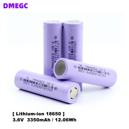 DMEGC 18650 Cylindrical Lithium Ion Battery 3350mAh Big Capacity Rechargeable Battery With Nut for Electric Bicycle