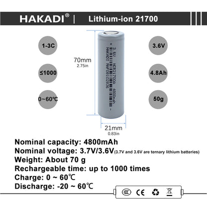 Selian 21700 Battery 3.7V 4800Mah Lithium-Ion High Power Battery Suitable For Energy Storage Battery Solar System