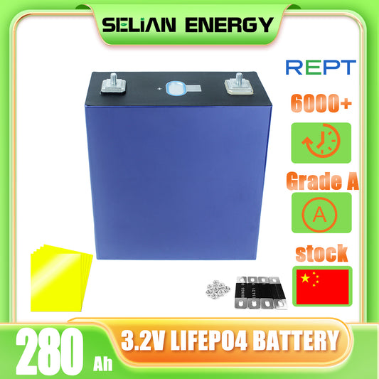 REPT 3.2v 280ah lifepo4 battery high cycle Prismatic 280ah lithium lifepo4 excellent safety cells for starting power storage