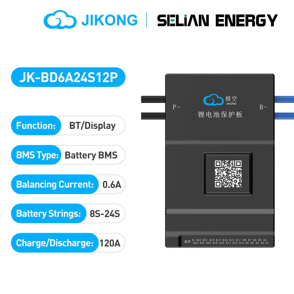 JK BMS 4S 24S Smart BMS 60A 100A 150A 200A for DIY Battery kits