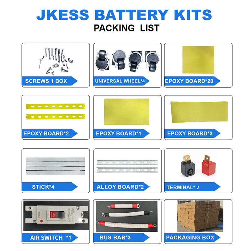 EU Stock JK ESS Lifepo4 Battery Box 48V 16S 200A With JK BMS V19 For 280Ah 314Ah 51.2V 15kWh DIY Home Energy Storage