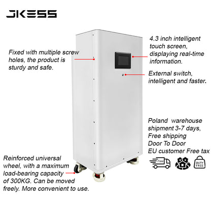 EU Stock JK ESS Lifepo4 Battery Box 48V 16S 200A With JK BMS V19 For 280Ah 314Ah 51.2V 15kWh DIY Home Energy Storage