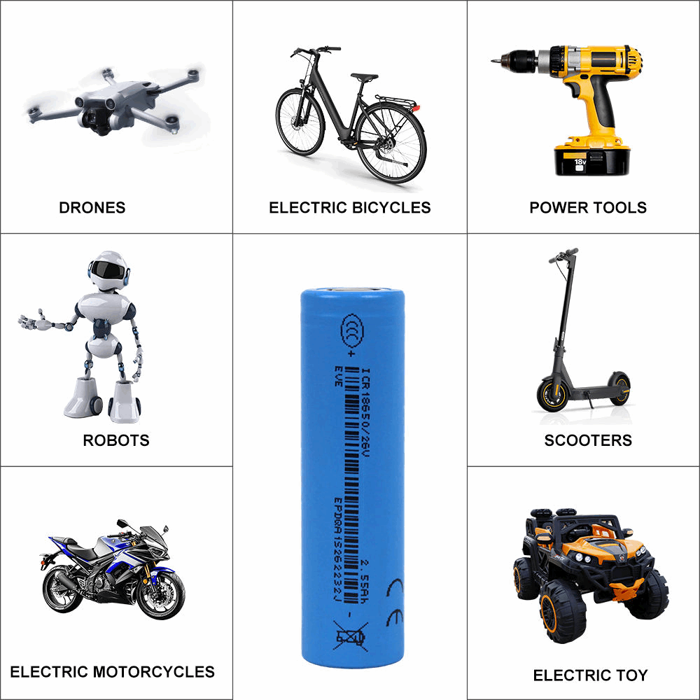 EVE 26V 18650 2550mAh Battery | High Safety Reliable Lithium Ion Power Cell