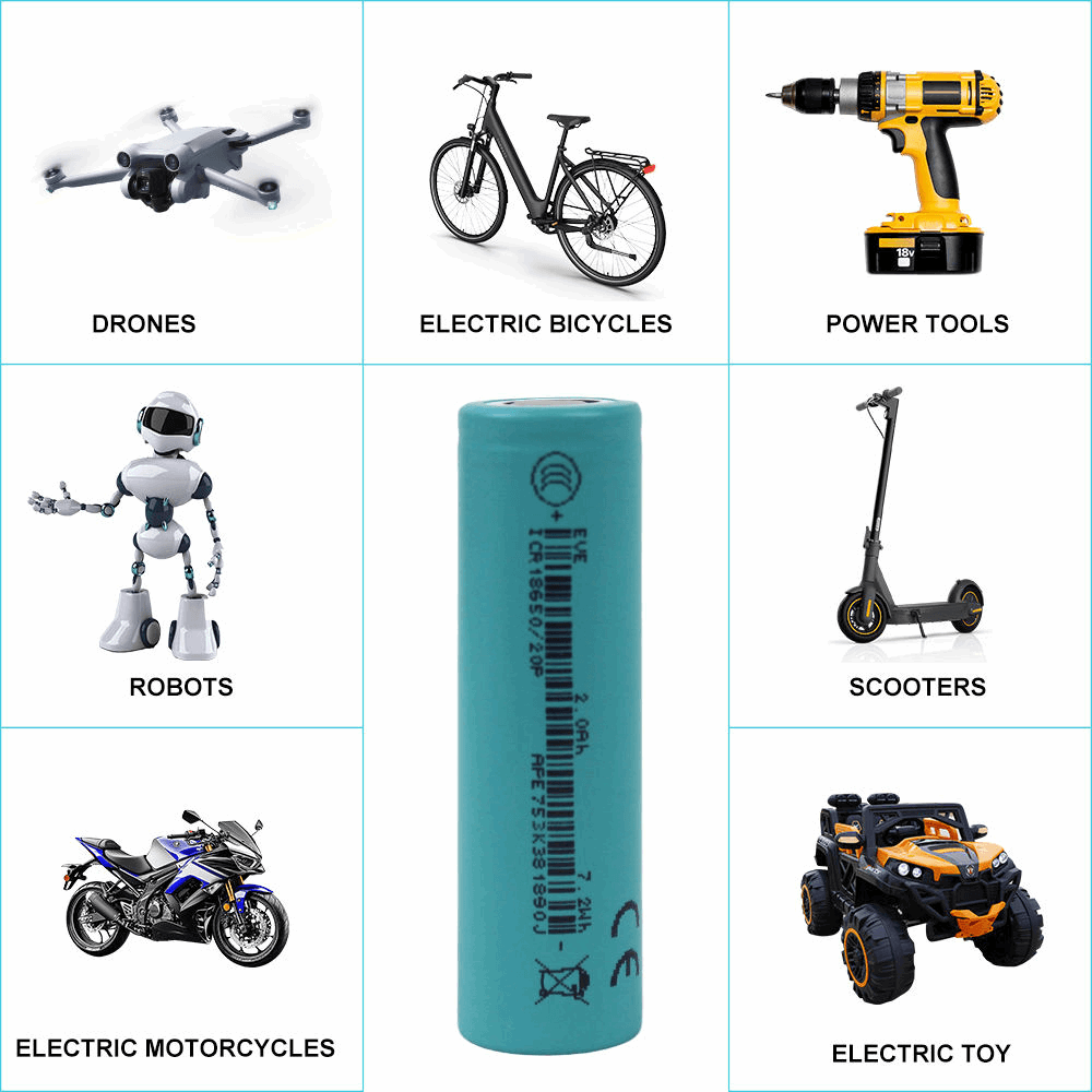 EVE 20P 18650 2000mAh High Discharge Battery | 30A Power Tool Lithium Cell