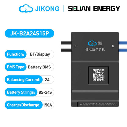 JK BMS 4S 24S Smart BMS 60A 100A 150A 200A for DIY Battery kits