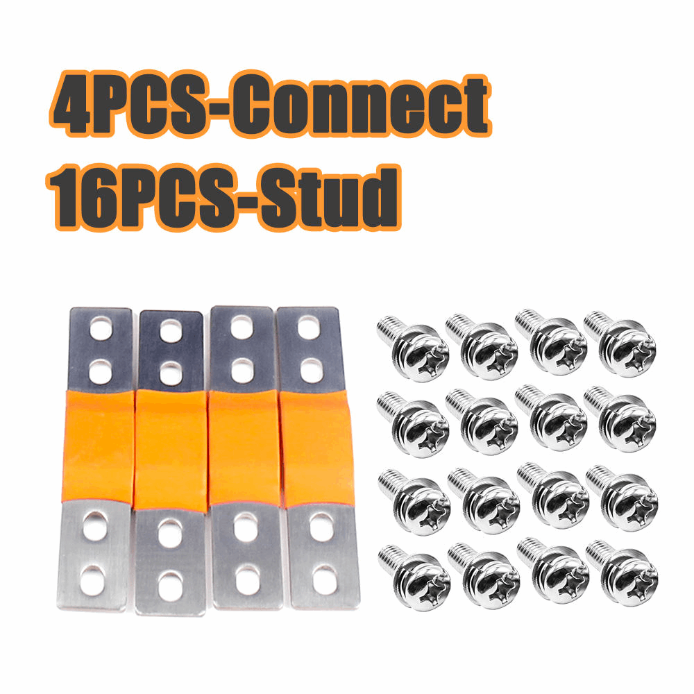 Flexible Copper Busbar for 12V LiFePO4 Battery - 4-Hole Bus Bar for EVE 280Ah 314Ah Cells