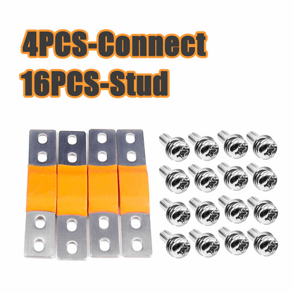 Flexible Copper Busbar for 12V LiFePO4 Battery - 4-Hole Bus Bar for EVE 280Ah 314Ah Cells