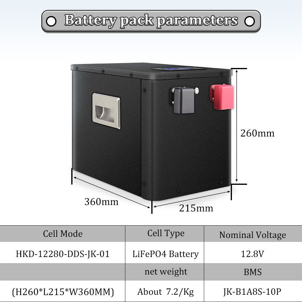 Batterie Selian 12V 280Ah LiFePO4 avec BMS Bluetooth