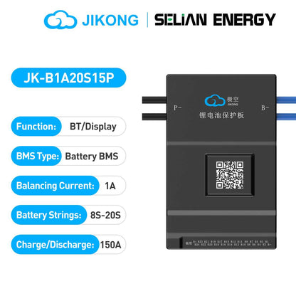 JK BMS 4S 24S Smart BMS 60A 100A 150A 200A for DIY Battery kits