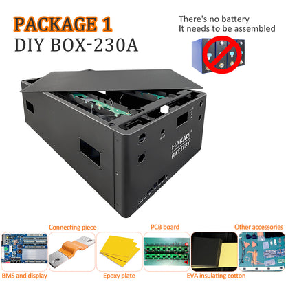 HAKADI EU Stock 48V 16S LiFePo4 Battery diy BOX With Bluetooth 200A BMS Server Rack Tax-free for EVE280K/304/MB30/MB31