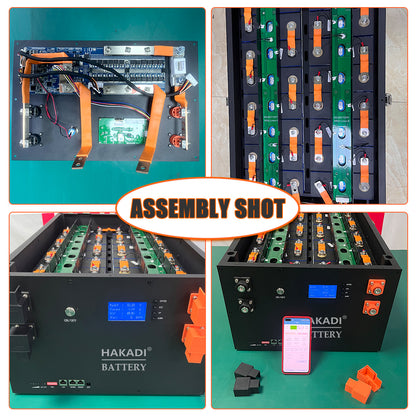 HAKADI EU Stock 48V 16S LiFePo4 Battery diy BOX With Bluetooth 200A BMS Server Rack Tax-free for EVE280K/304/MB30/MB31