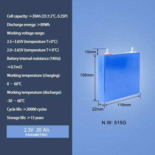 TOSHIBA 2.3V 20Ah LTO battery