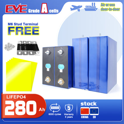 EU Stock EVE LF280K 3.2V Lifepo4 battery Grade A rechargeable cells Long Cycle Life For Solar System