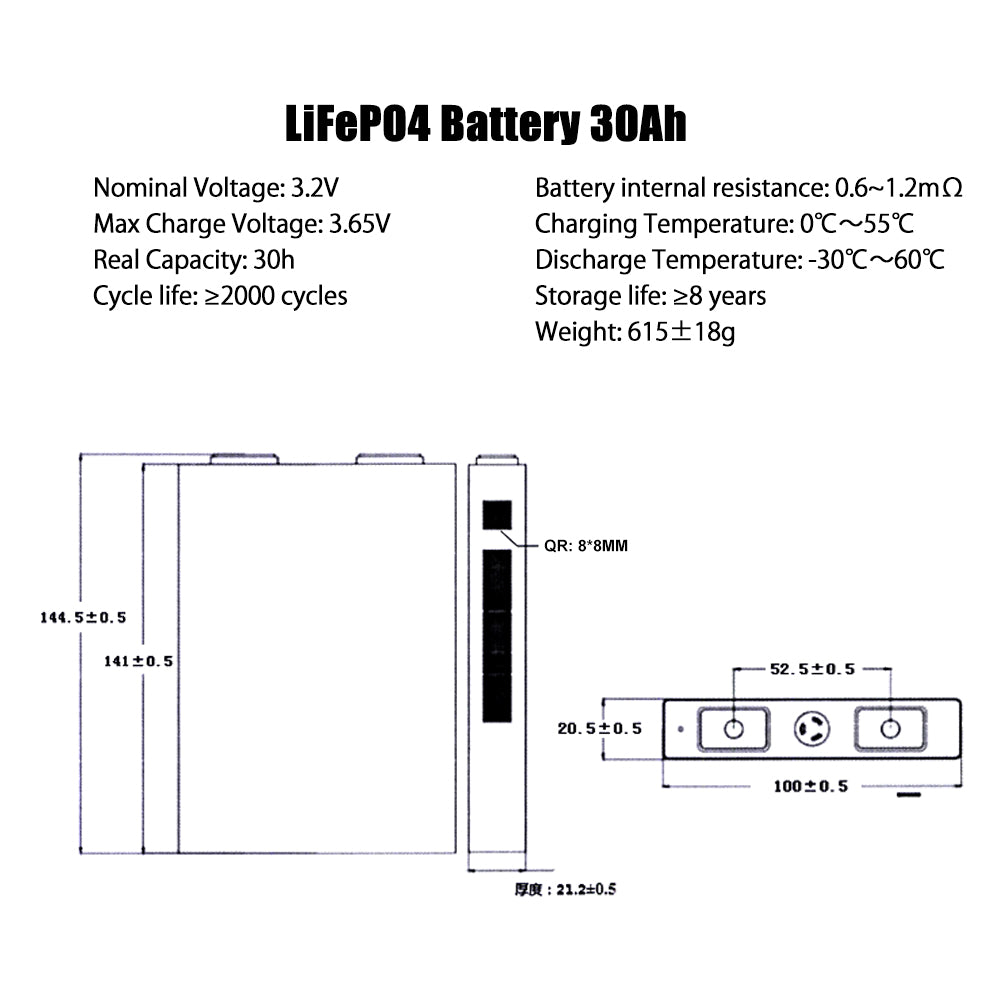 GOTION 3.2v 30ah lifepo4 battery deep cycle Prismatic 3.2v 202ah lithium lifepo4 battery cells for solar system,starting power