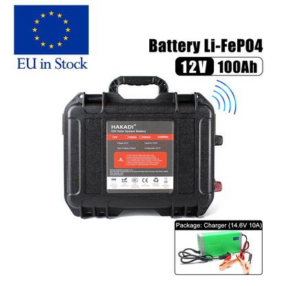 EU in STOCK ! Selian 12V 100Ah Lifepo4 Battery Pack With Bluetooth BMS and Battery Charger For Boat RV Solar System Solar energy