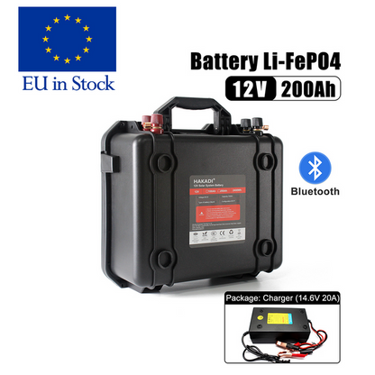 EU in STOCK ! Selian Lifepo4 12V 200Ah Battery Pack With Bluetooth BMS and 14.6V 20A Charger For Boat RV,EV,Electric Wheelchairs