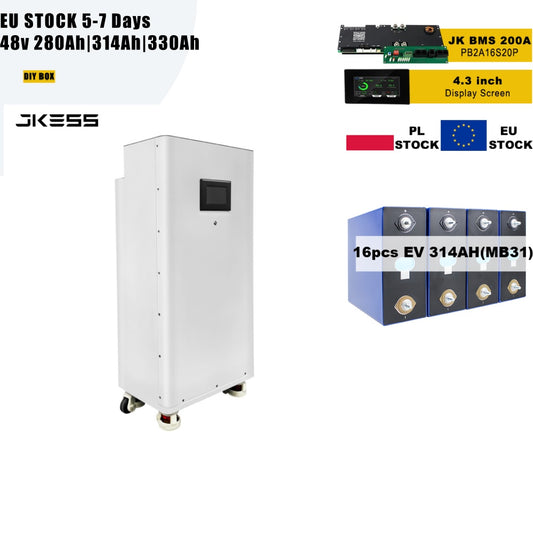EU Stock JK ESS Lifepo4 Battery Box 48V 16S 200A With JK BMS V19 For 280Ah 314Ah 51.2V 15kWh DIY Home Energy Storage